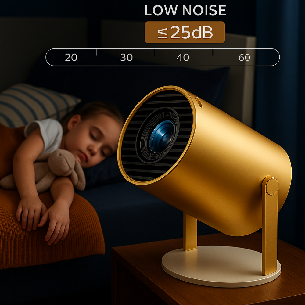 Grousale Golden 2X Smart Projector | 800P Native, 1080p & 4K Support | Android 13.0, 950S Chip | Auto 4D Keystone, Netflix, Prime, WiFi & Bluetooth