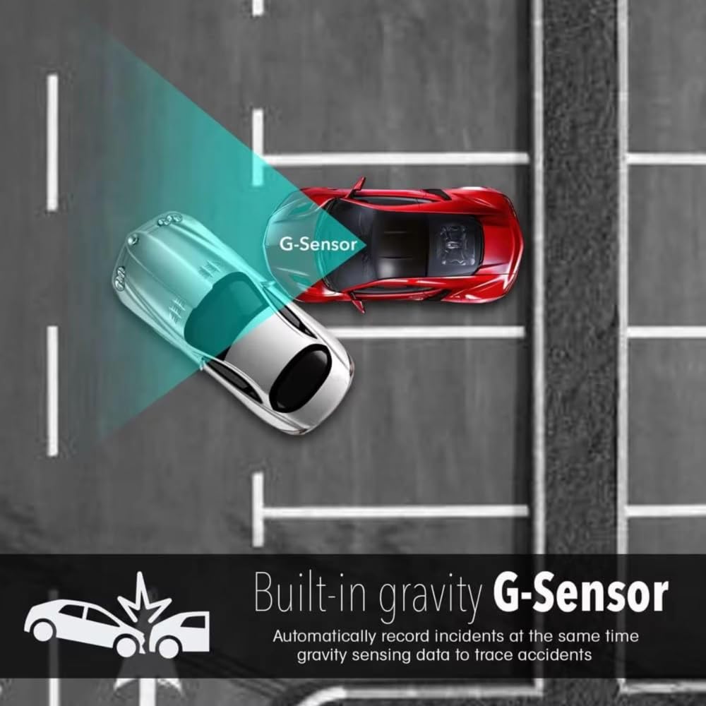 Grousale WiFi Mirror Dashcam for Car | Full HD Front & Rear Recording, Color Night Vision, G-Sensor, Parking Mode, Loop Recording, App Control | Android & iOS Compatible