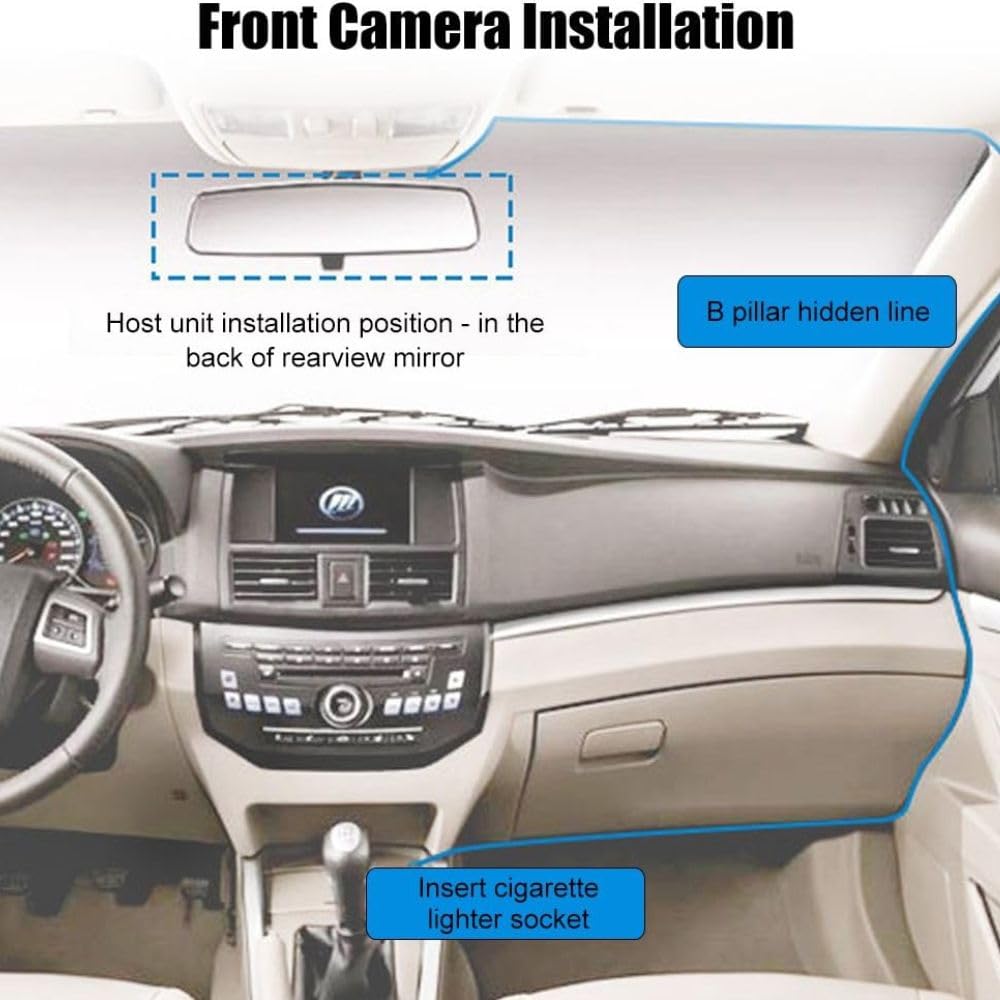 Grousale 3in1 WiFi Car Dashcam – Full HD, Color Night Vision, G-Sensor, Loop Recording, App Control (Android & iOS)