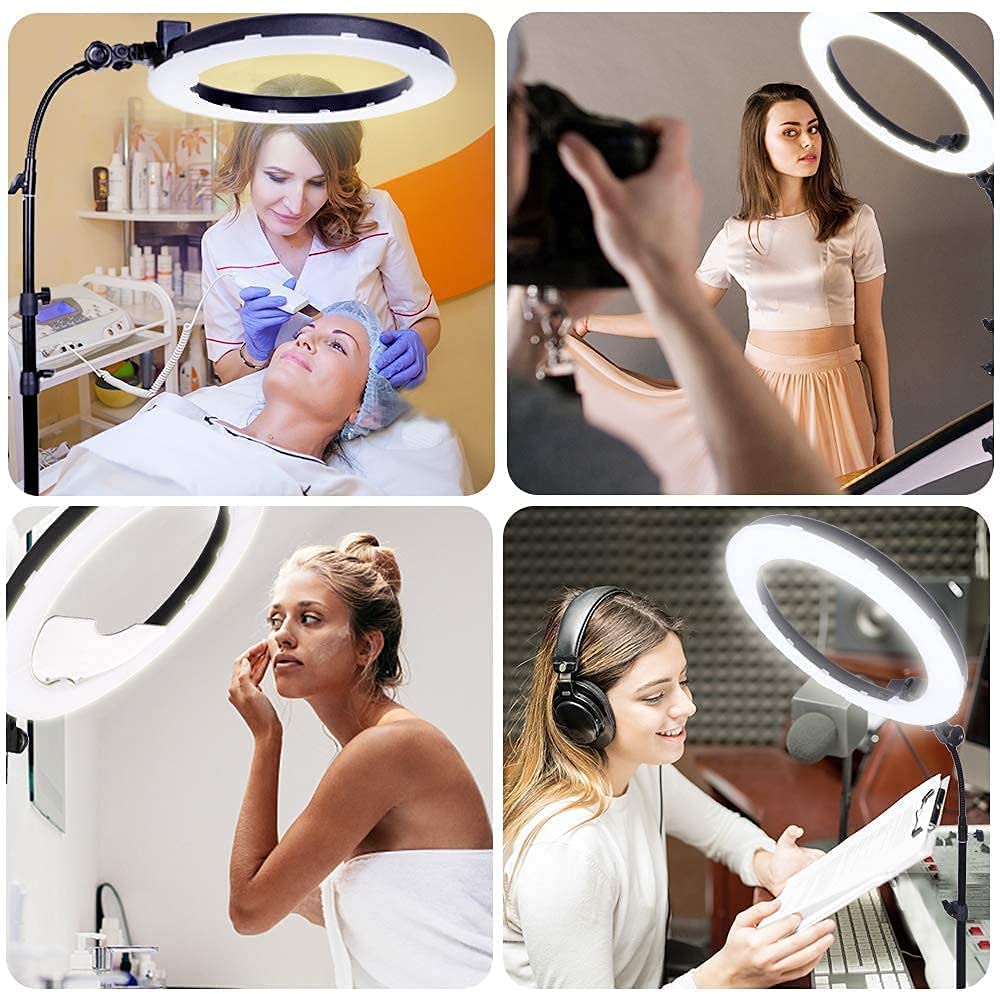 Grousale 12 Inch Ring Light with Tripod | 3 Light Modes | USB Type-A LED Ring light\ Studio light for Makeup, Photography, YouTube & Live Streaming