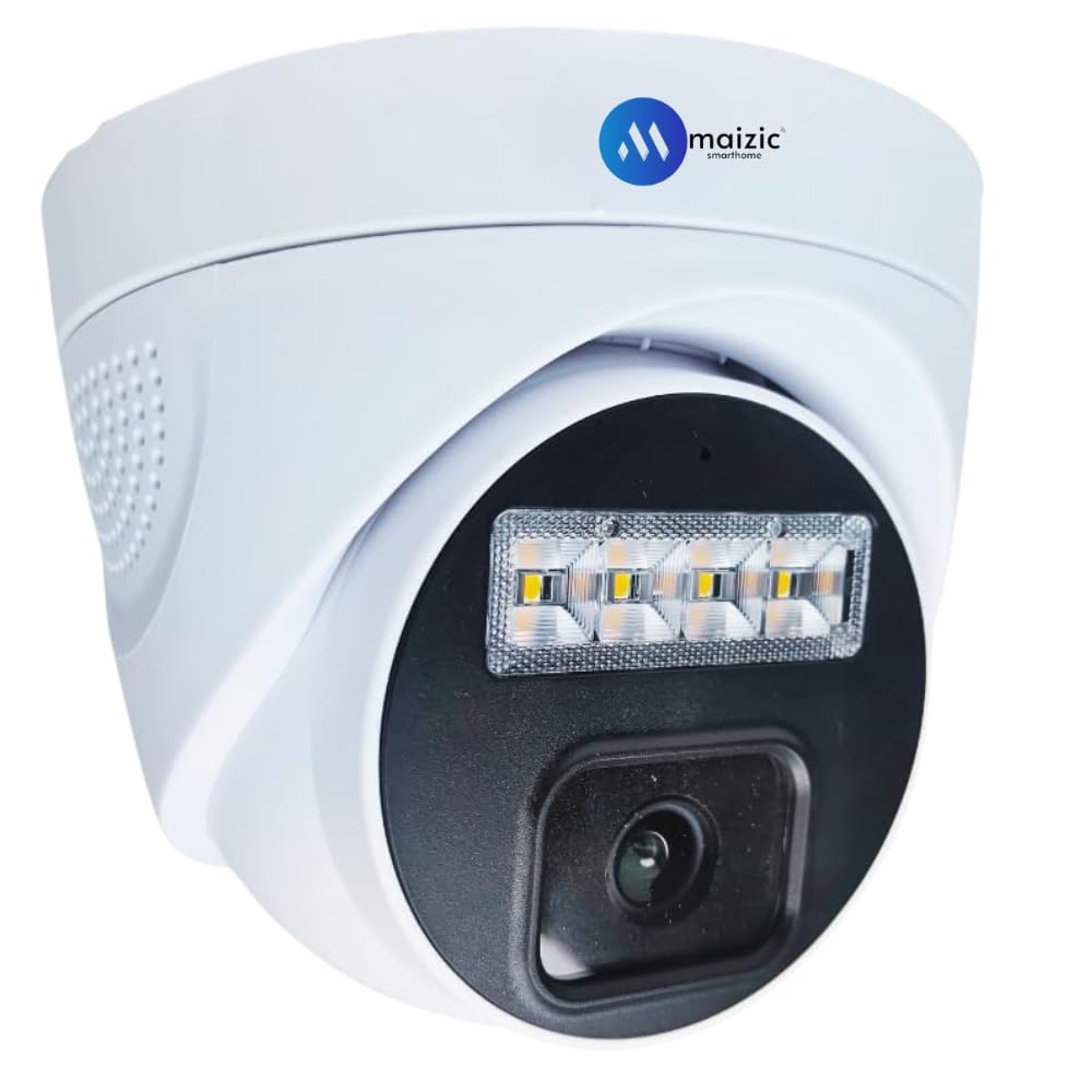 Grousale 2MP Full HD Wide Angle Indoor/Outdoor Dome Wired CCTV Camera, Full Color Night Vision, Compatible with All 2MP Supporting DVRs, IP66 Waterproof Surveillance Camera (White)
