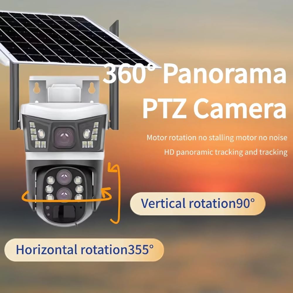 Grousale Opti-Zoom 4G Solar CCTV – 10X Optical Zoom, Dual Lens, 3-Screen View, Motion Detection, Two-Way Audio