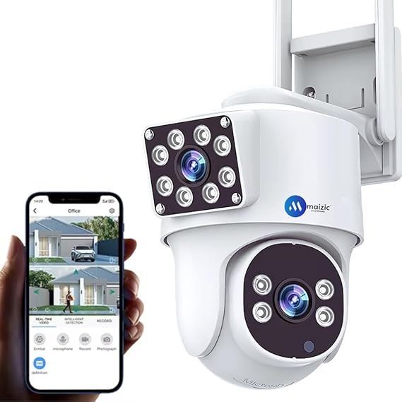 Grousale Supercam Lynox 4G/5G SIM CCTV Camera – 4MP+4MP Full HD, 360° Coverage, Night Vision, Two-Way Audio, Cloud & SD Storage
