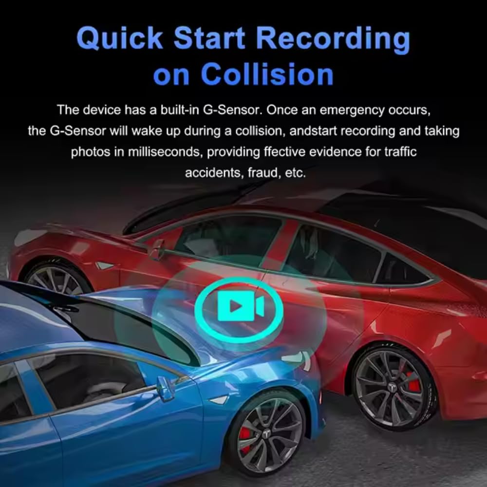 Grousale Navic Glide 4G Dual Dash Cam – 1080P Full HD, GPS, Mobile Access, Parking Monitor, 256GB SD Support