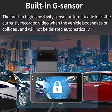 Grousale Navic Duo 4K DashCam – Dual Channel 5MP Front & 1296P Rear, GPS, Wi-Fi, G-Sensor, Night Vision, 3.4" LCD