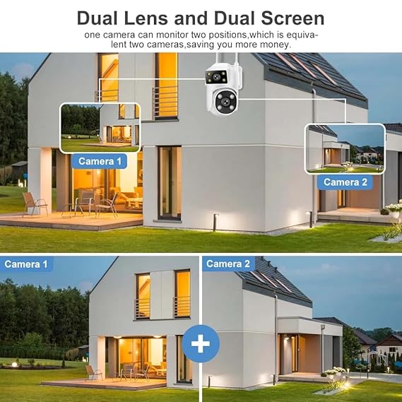 Grousale Supercam Lynox 4G/5G SIM CCTV Camera – 4MP+4MP Full HD, 360° Coverage, Night Vision, Two-Way Audio, Cloud & SD Storage