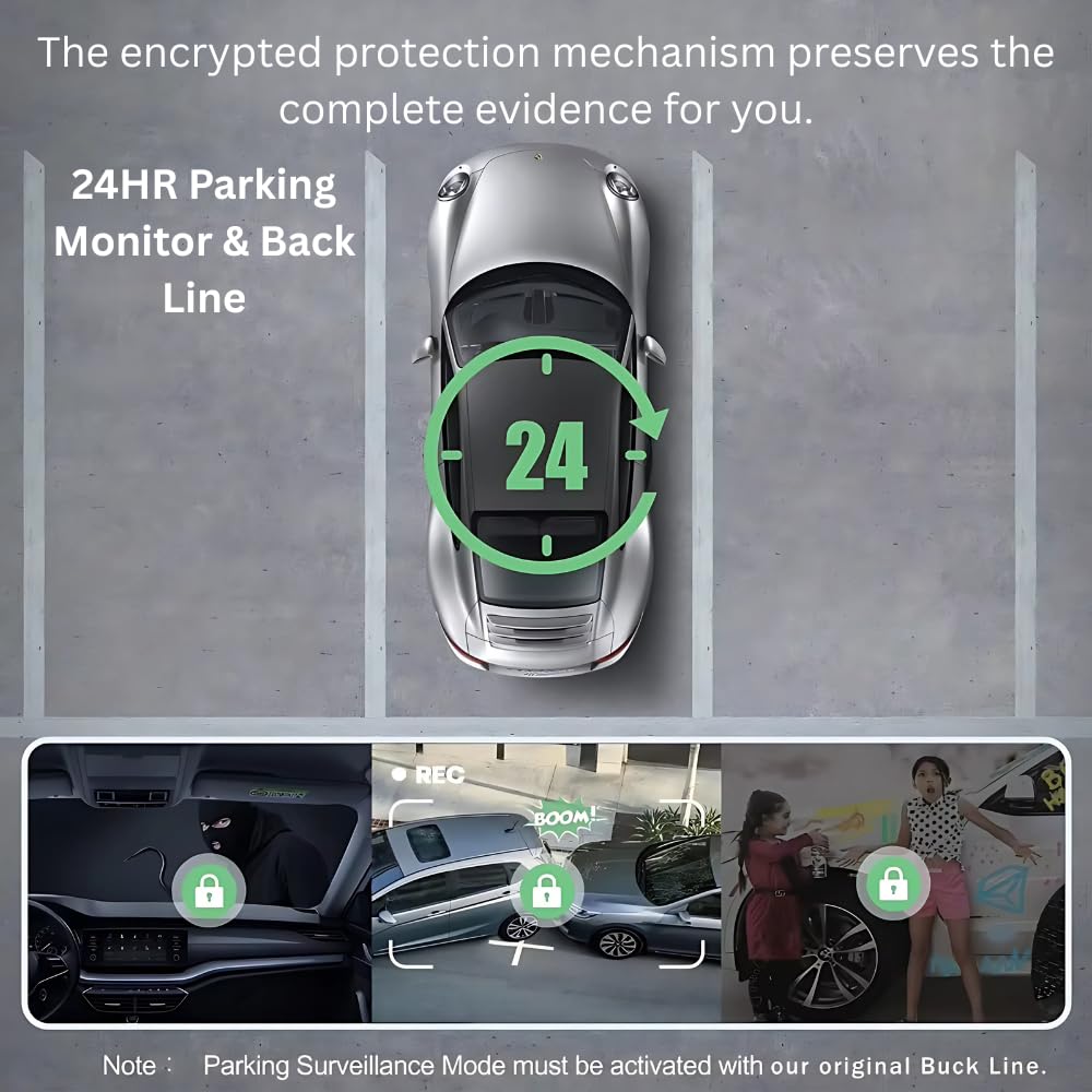Grousale Navic X3 4K 3-Channel Dash Cam – Front, Rear & Inside, Wi-Fi, G-Sensor, IR Night Vision, 24H Parking Monitor