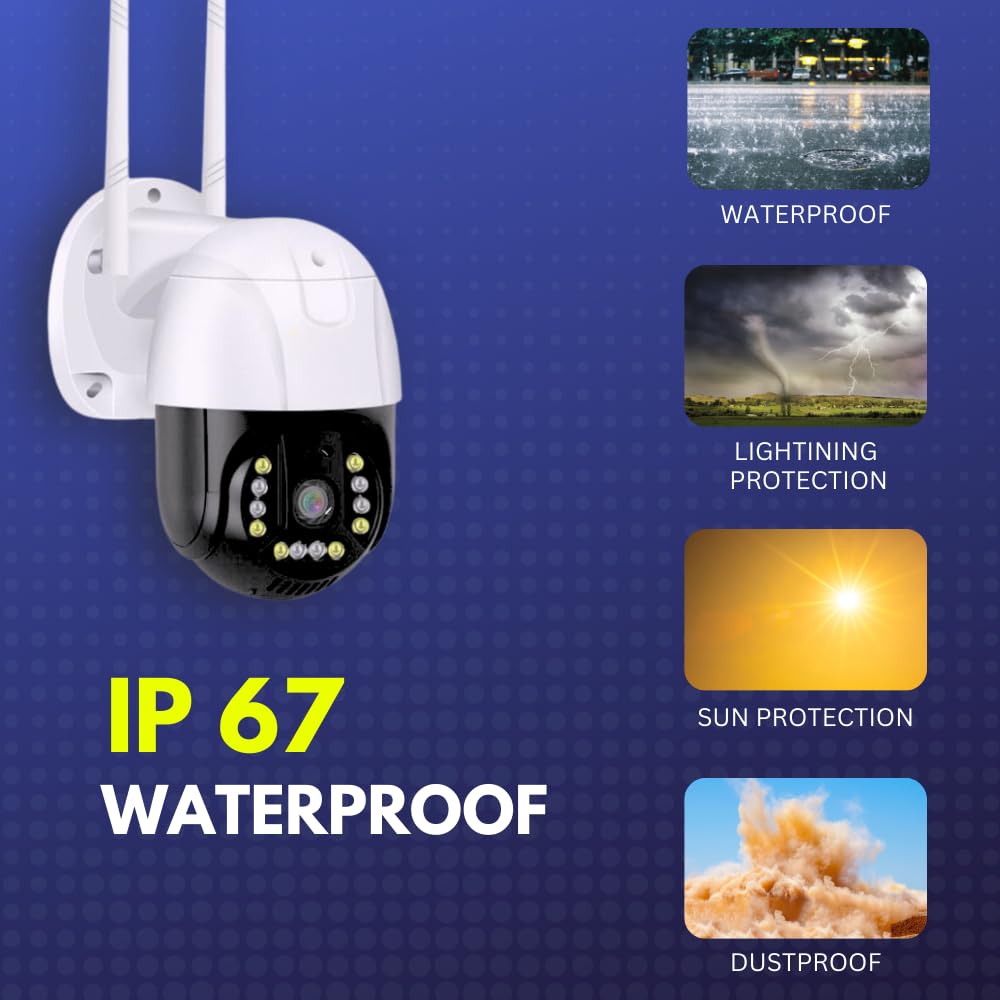 Grousale Gorilla 4G 5MP PTZ Outdoor CCTV – Full HD, Dual Light Night Vision, Auto Tracking, Two-Way Audio, IP66 Waterproof
