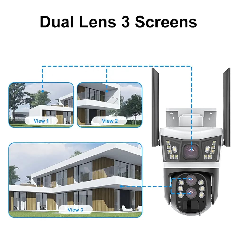 Grousale Opti-Zoom 4G Solar CCTV – 10X Optical Zoom, Dual Lens, 3-Screen View, Motion Detection, Two-Way Audio