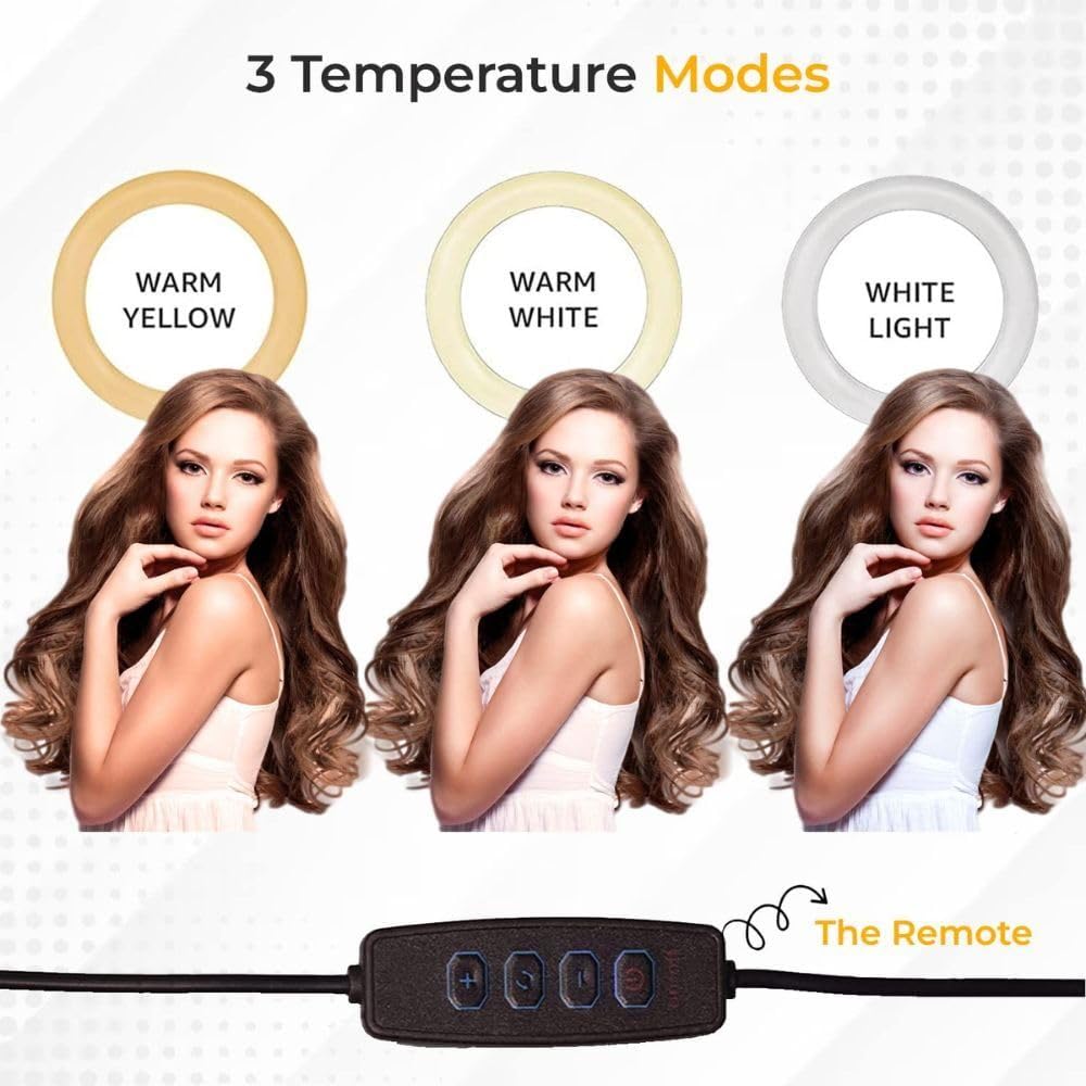 Grousale Professional (12 Inch) Led Ring Light with 7 Feet Tripod Stand for Mobile Phones & Camera, 3 Temperature Mode Dimmable Lighting, Photo-Shoot, Video Shoot, Makeup and More