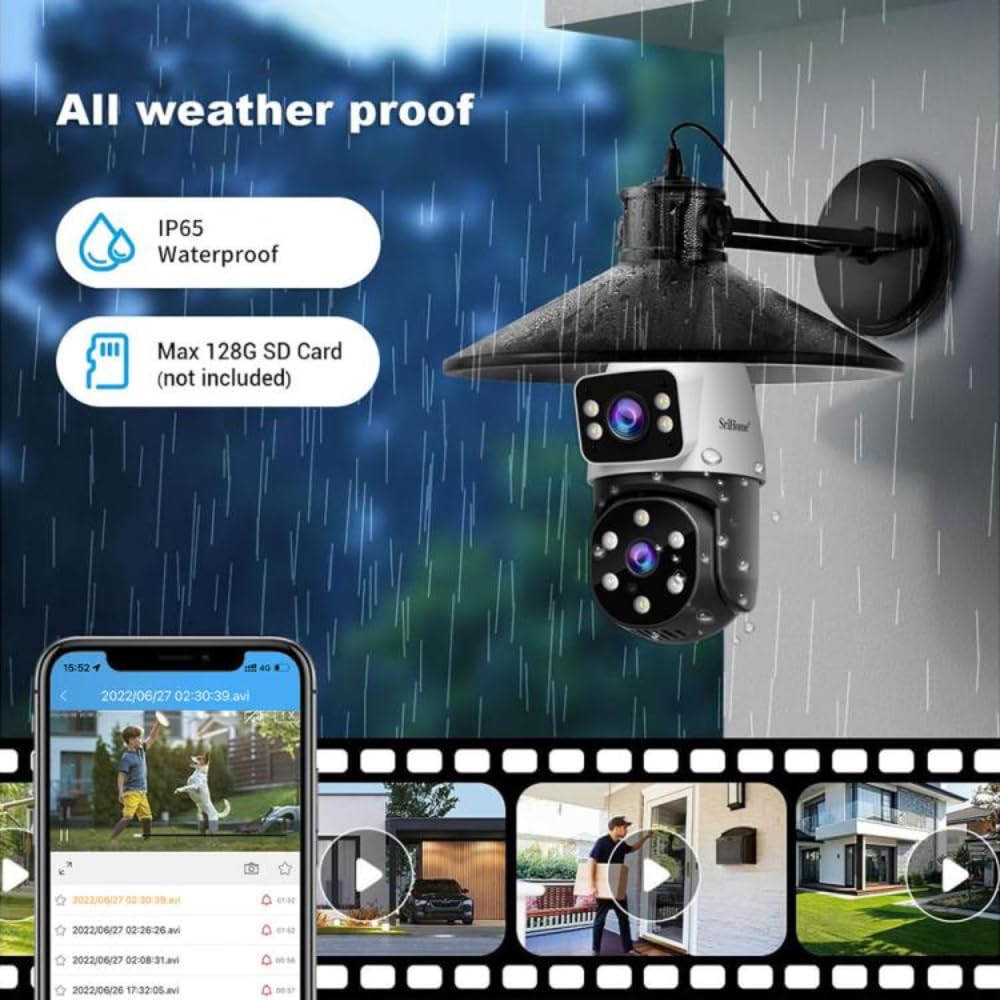 Grousale Ultracam Aura Duo 4MP + 4MP Dual-Lens Bulb Camera | Dual Screen View | Outdoor Wi-Fi CCTV | Color Night Vision | 2-Way Audio | AP Hotspot Support | Smart Home Security