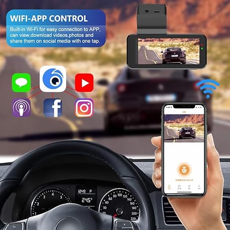Grousale Navic Duo 4K DashCam – Dual Channel 5MP Front & 1296P Rear, GPS, Wi-Fi, G-Sensor, Night Vision, 3.4" LCD