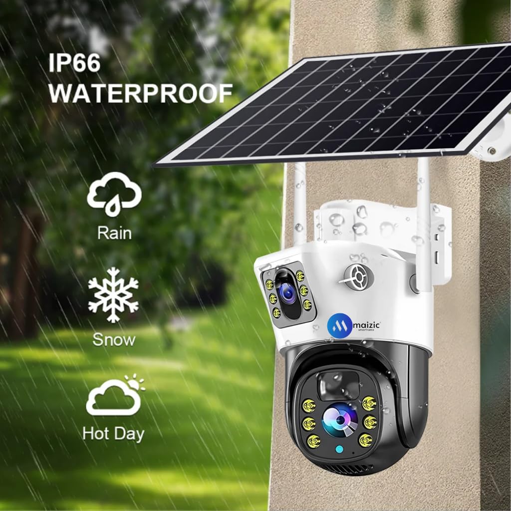 Grousale Supercam 4K 2in1 5+5 MP Solar Dual Lens Wi-Fi Camera