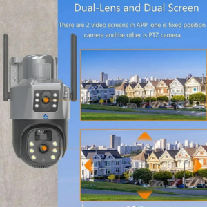 Grousale Supercam 4K 12MP Outdoor Solar Dual Lens/Dual Screen 4G Wireless CCTV Camera, Solar Powered IP66 Waterproof, Two Way Audio, Color Night Vision, AI Human Detect SD Storage Upto 128GB