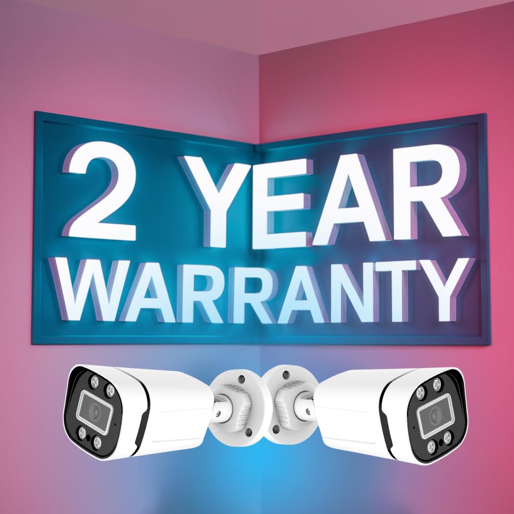 Grousale Pack of 2 | 8MP Full HD Outdoor Wired IP Bullet CCTV Cameras | Ethernet Connectivity, Built-in Audio, Star Light Night Vision, ONVIF & NVR Compatible, 2-Year Warranty