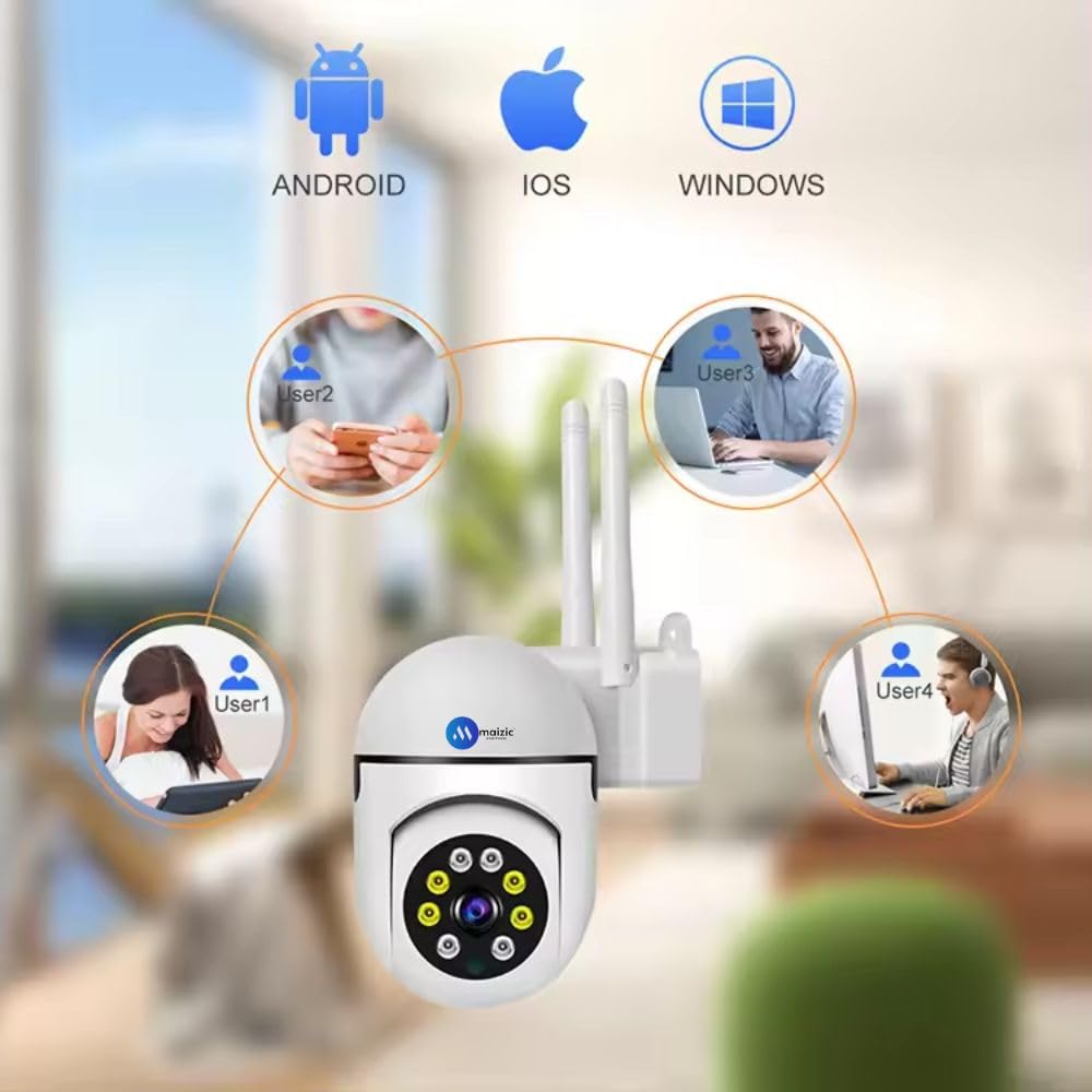 Renewed Grousale 3 MP FHD WiFi Indoor Mini Fox Ptz Security Camera with Color Night Vision, 360° Ptz Rotation, Motion Tracking, Two Way Audio and Multi Users View