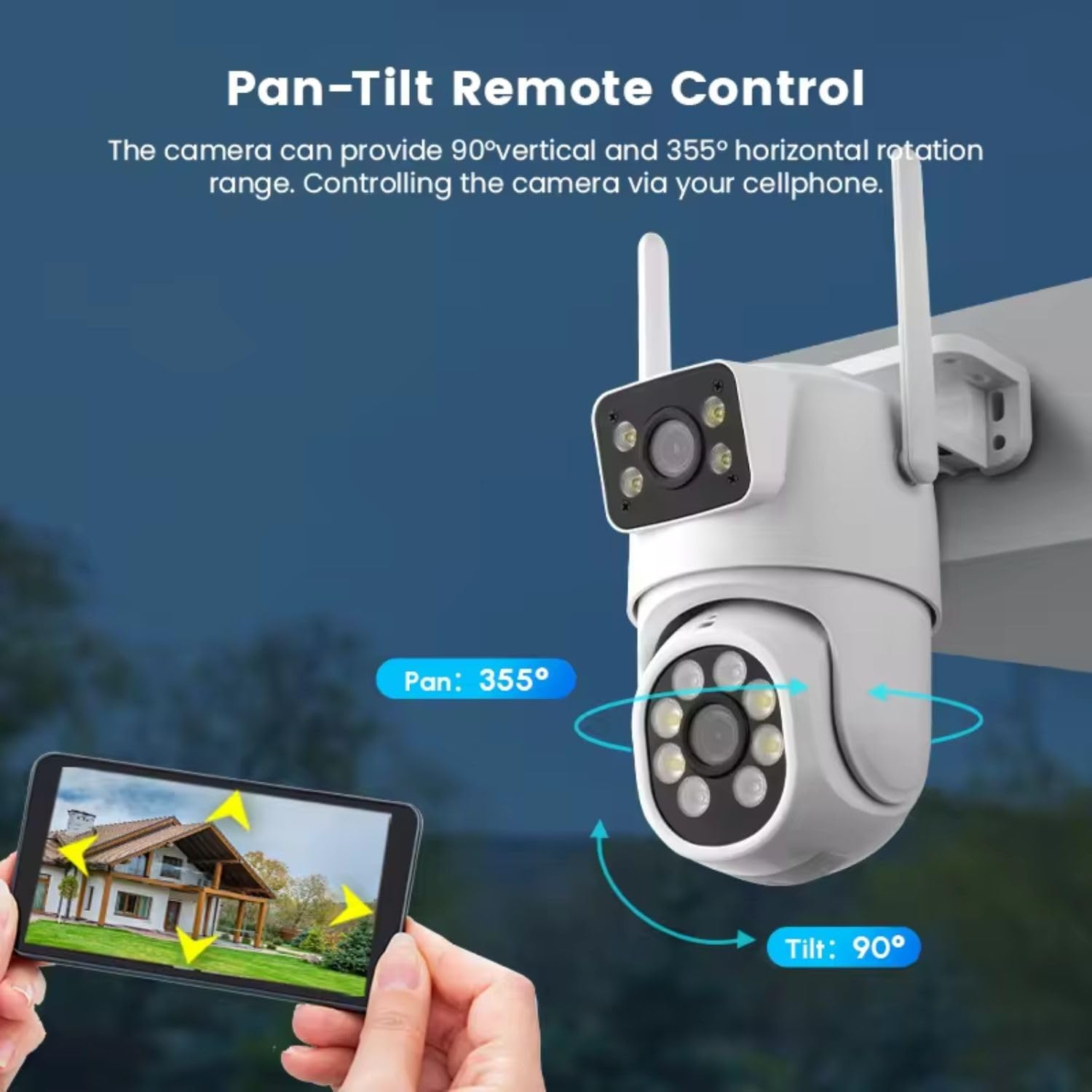 4G 5+5 MP 1080p FHD 2in1 Dual Lens/Screen Wireless Outdoor Camera