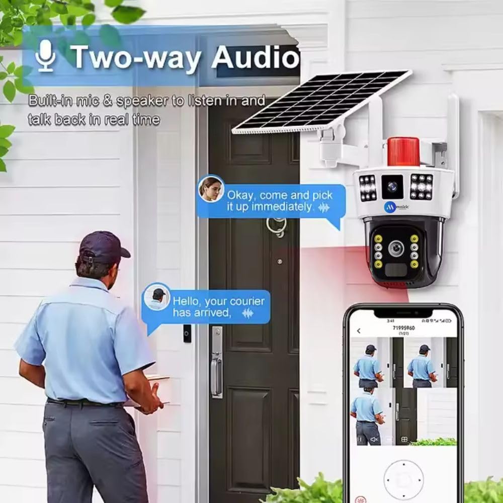 3in1 3K 6 MP Triple View Wireless 4G Sim Solar Camera