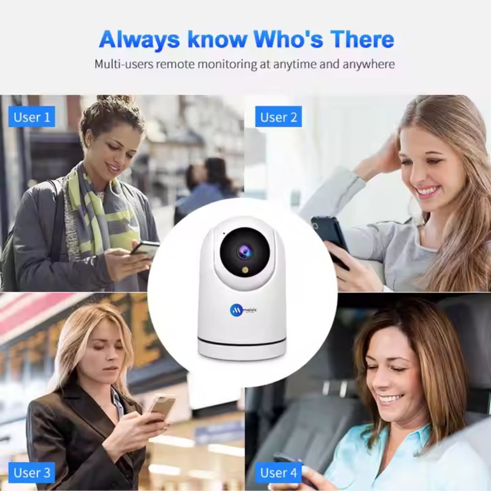 Renewed Grousale Ultracam Aura 5MP WiFi CCTV Camera | 360° Indoor Security Cam with Color Night Vision, Motion Detection, 2-Way Audio, Multi-User App Access & 128GB SD Card Support