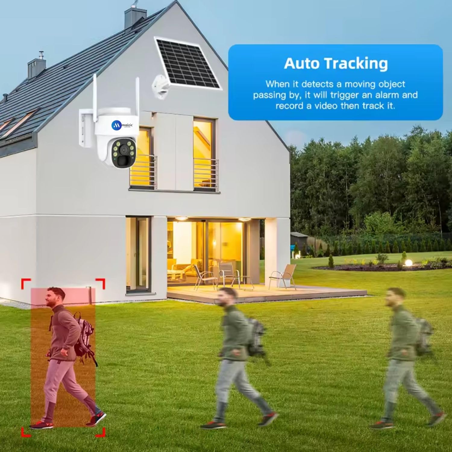 Grousale Big 100 Meter View Black Bull 4G 5MP FHD 1920p Solar Wireless Camera