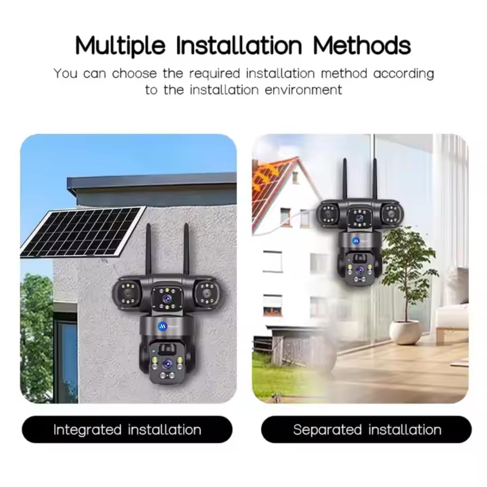 Grousale Batman Solar 4G CCTV Camera (5MP + 5MP) | Dual Lens, Triple Screen FHD View | Outdoor SIM Camera with Color Night Vision, Two-Way Talk, AI Motion Detection & All SIM Support
