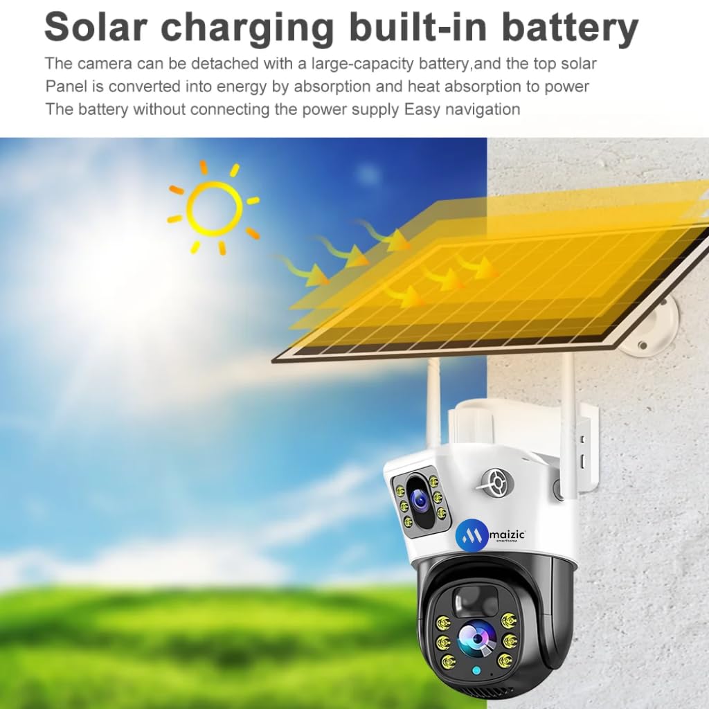 Grousale Supercam 4K 2in1 5+5 MP Solar Dual Lens Wi-Fi Camera
