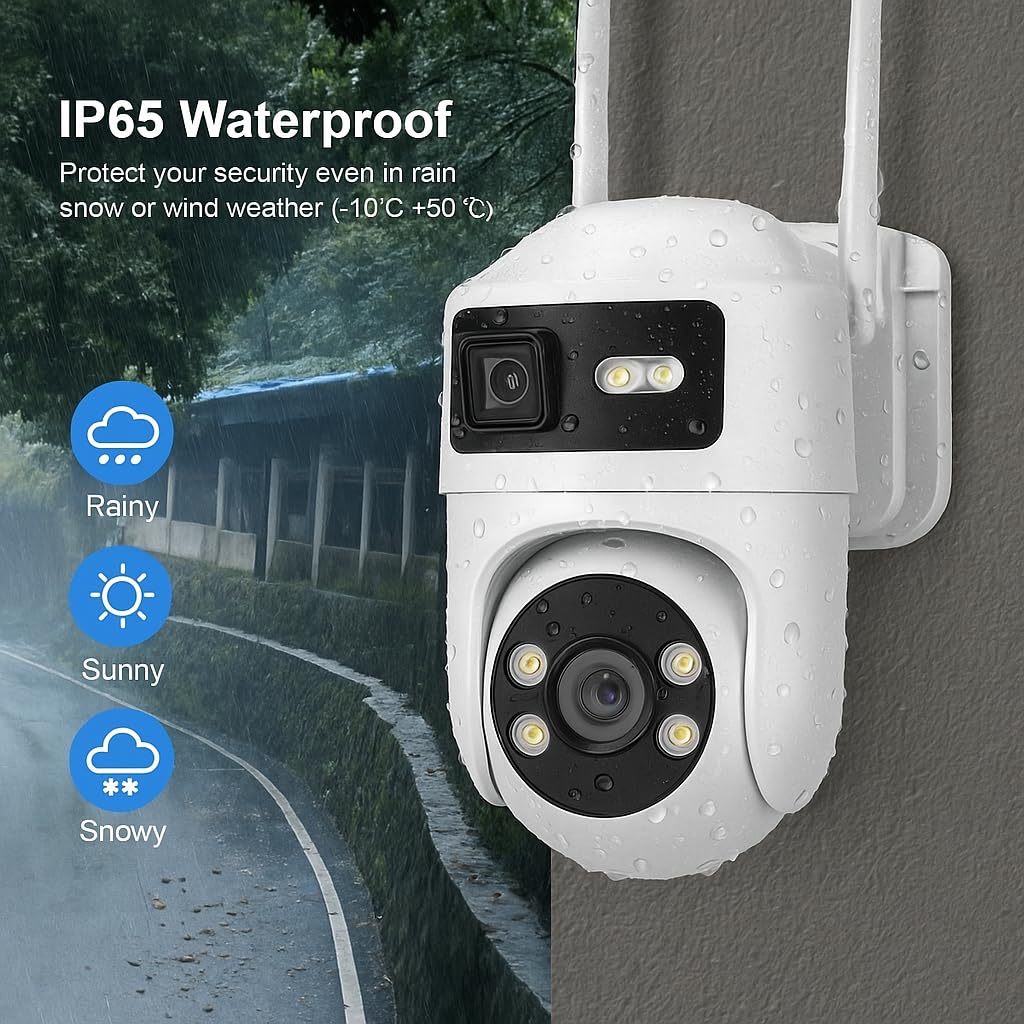 Grousale Supercam Syno WiFi CCTV Camera 4 MP+ 4 MP Full HD Home Security Smart Camera, 360 Degree Coverage, Night Vision, Two-Way Audio, Mobile App, Cloud & SD Card Recording