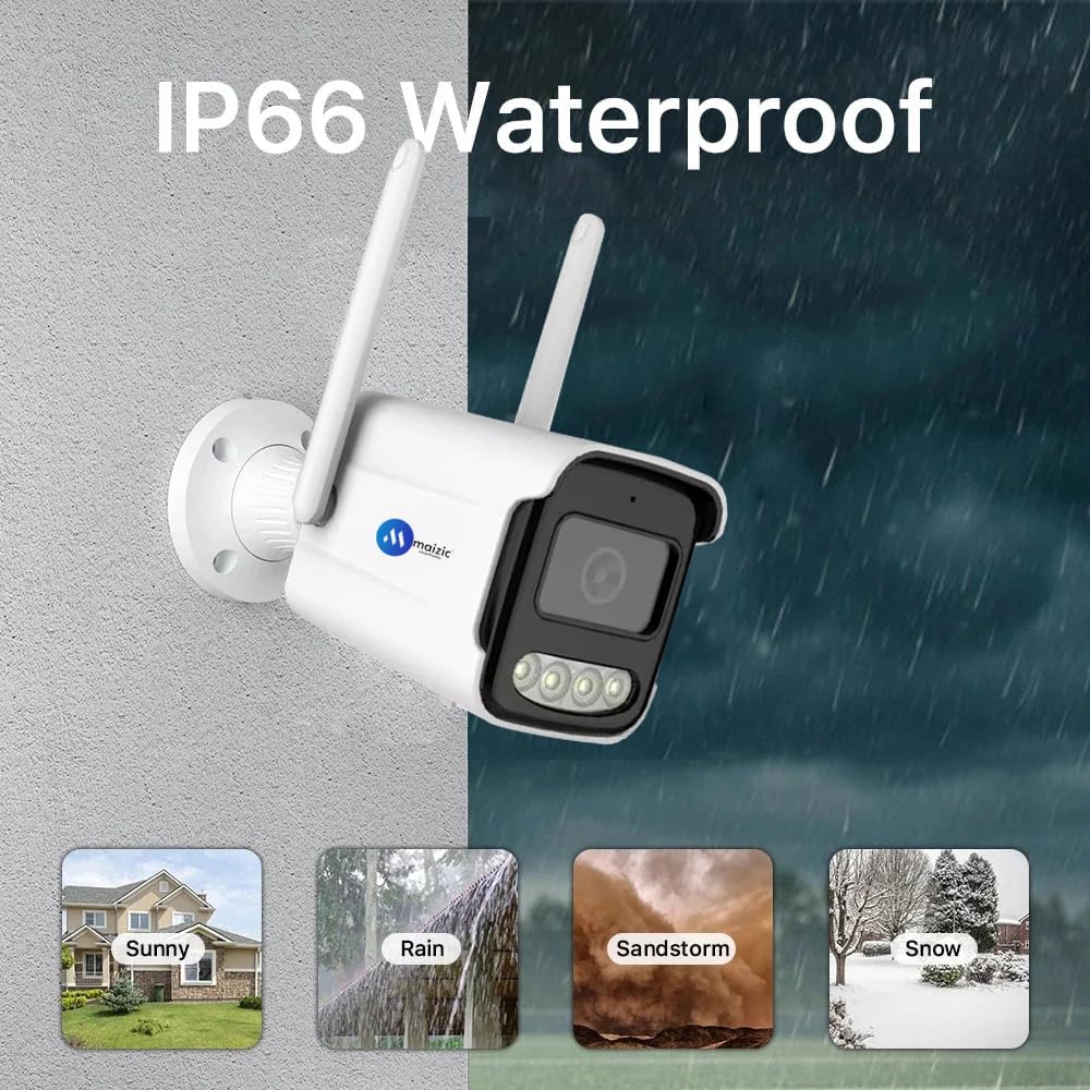 Grousale BulletX 4MP WiFi Outdoor CCTV Camera | Full HD, 360° View, 10X Zoom, Color Night Vision, Motion Detection, 2-Way Audio, SD Card Support (Up to 128GB)