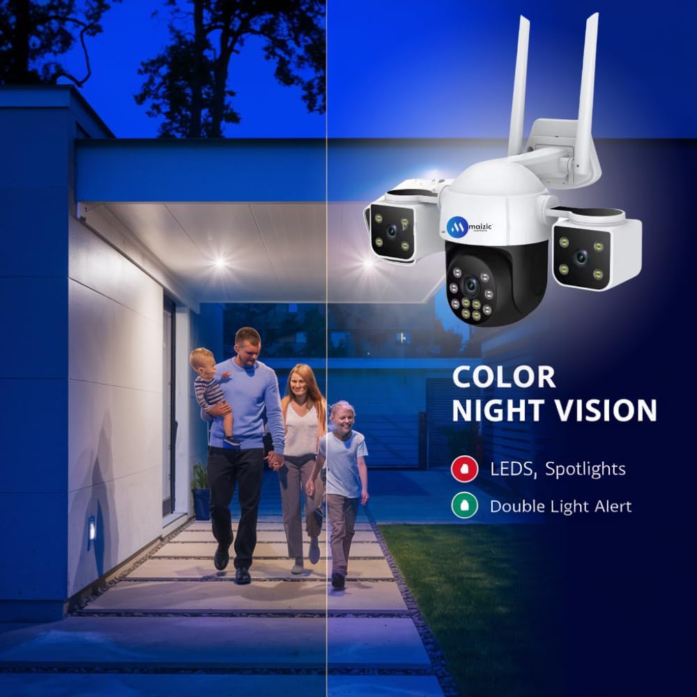 Grousale Batman 5MP 4G SIM CCTV Camera | 3-in-1 Screen View, Dual Lens 180° Horizontal Rotation, Color Night Vision, Motion Detection, Two-Way Talk (Model BR-Batman-0601)