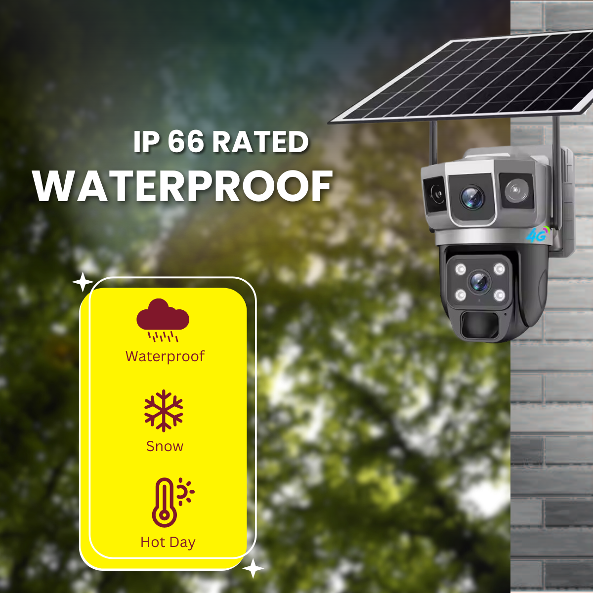 4G Sim Based CCTV Dual Lens/Dual Screen View [4MP+4MP] Solar Powered Security Camera