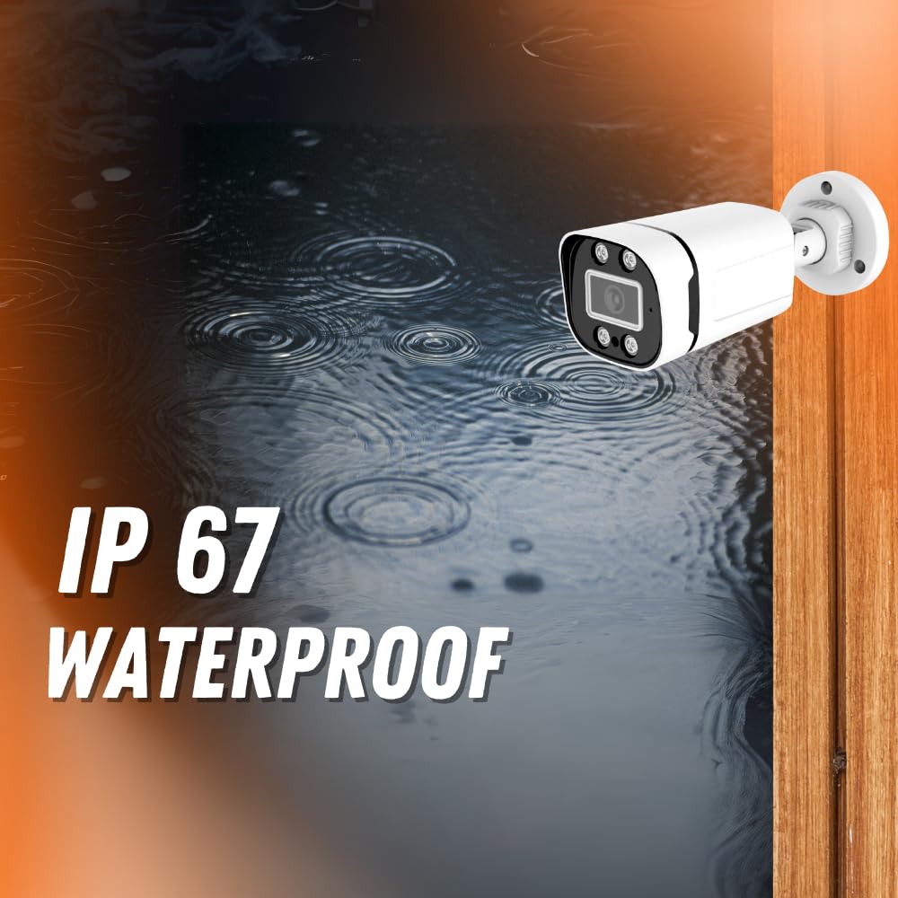 Grousale Pack of 2 | 8MP Full HD Outdoor Wired IP Bullet CCTV Cameras | Ethernet Connectivity, Built-in Audio, Star Light Night Vision, ONVIF & NVR Compatible, 2-Year Warranty