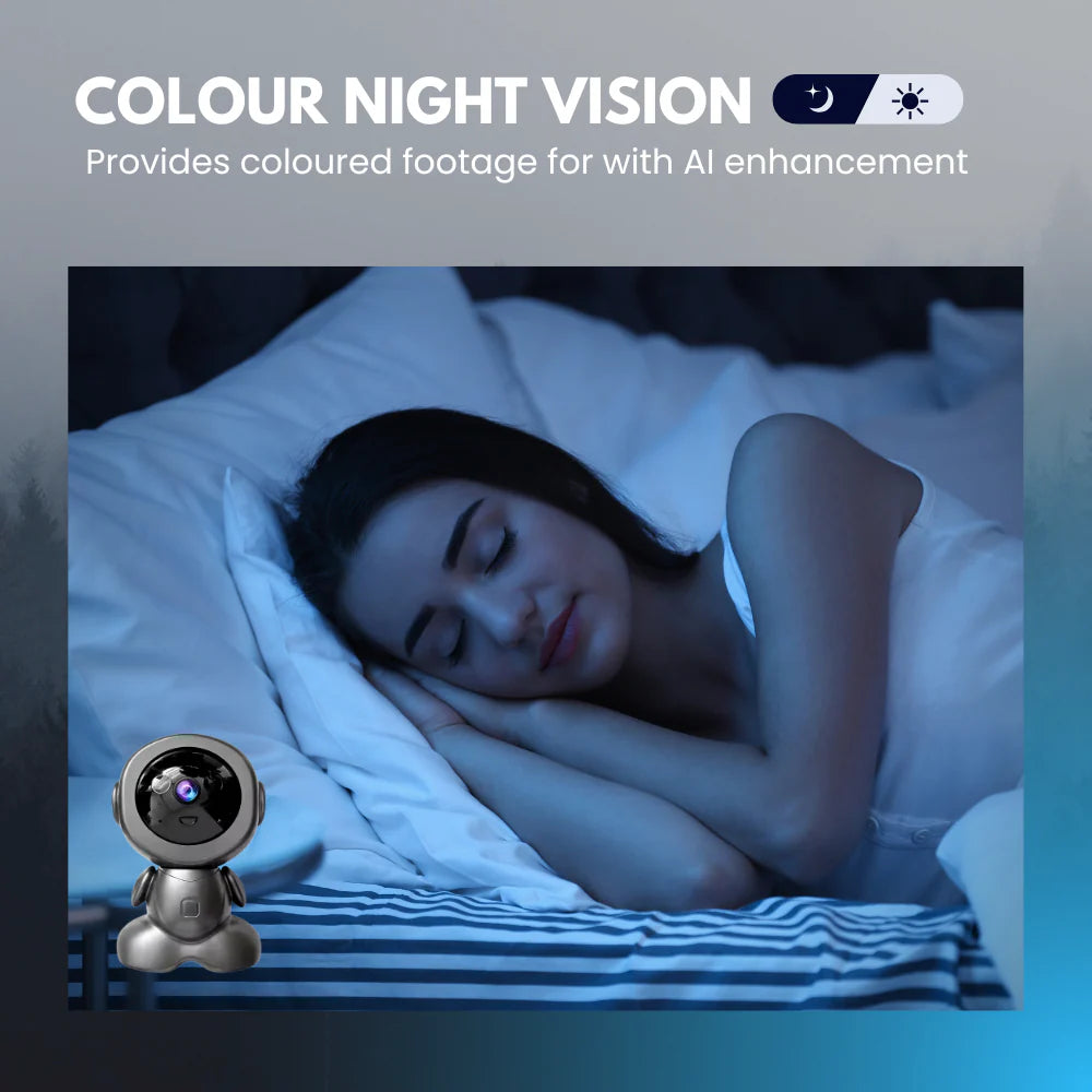 Grousale Baby Robot 3MP Full HD WiFi CCTV Camera | 360° Indoor Home Security | Smart Motion Tracking & Two-Way Audio