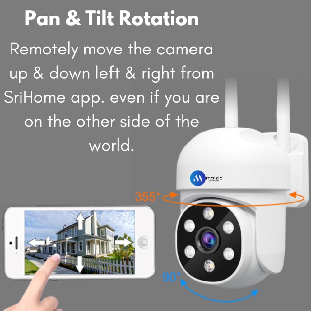 Grousale Ultracam 6MP + 6MP Dual Lens WiFi CCTV Camera | 360° Pan/Tilt, Dual Screen View, HD Image Sensor, Color Night Vision, 2-Way Audio, Motion Detection, NVR & ONVIF Compatible (Srihome Fox)