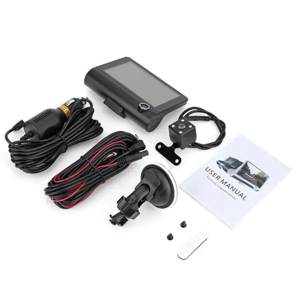 Supercam 5 MP Full HD 3 Channel Dash Cam with G-Sensor, Motion Detection, Parking Monitor