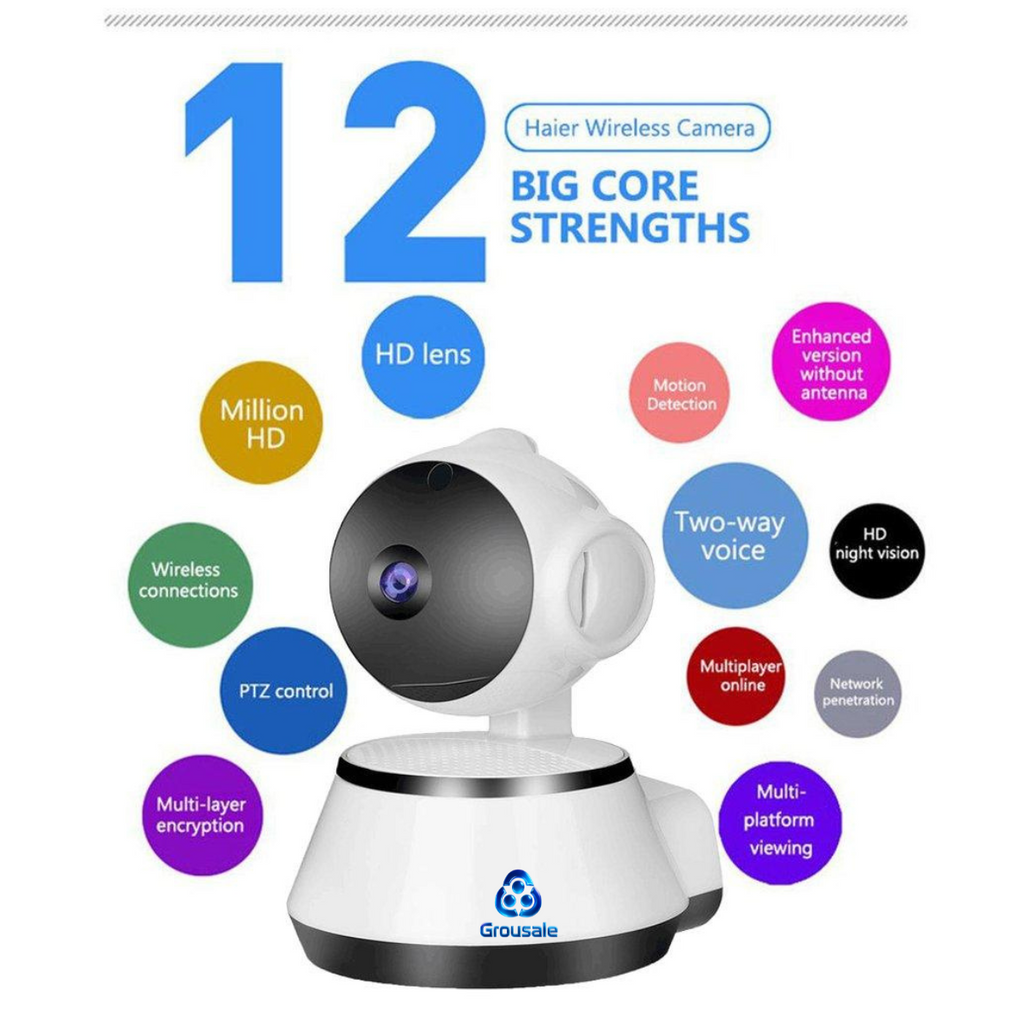 Grousale 3MP Full HD PTZ WiFi CCTV Camera – Wireless, AI Human Detection, Motion Alerts, Color Night Vision (No Antenna)
