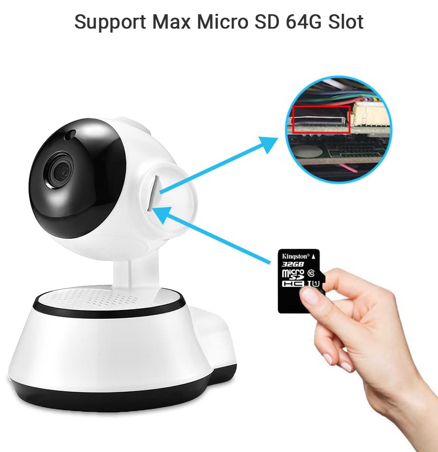 Grousale 3 Mega Pixels White Rudraksha Smart Wi-Fi 1080P IP Night Vision, Two Way Communication, PTZ Indoor Camera