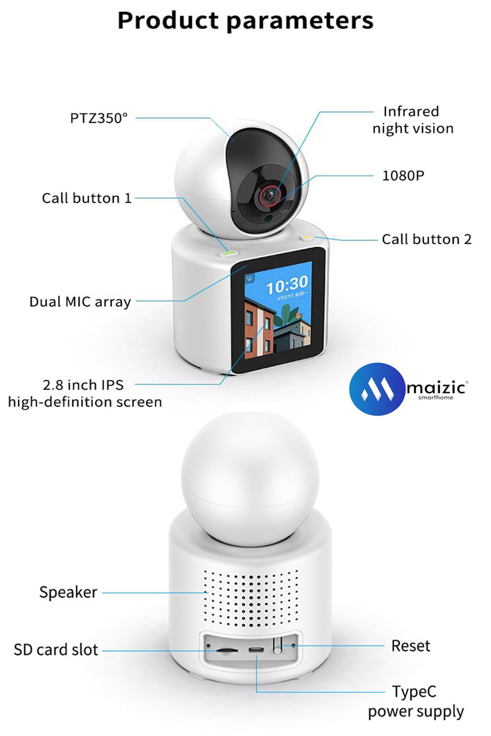 Grousale Supercam Ultra Easy Single Click Video Calling 5MP Wi-Fi Indoor Camera
