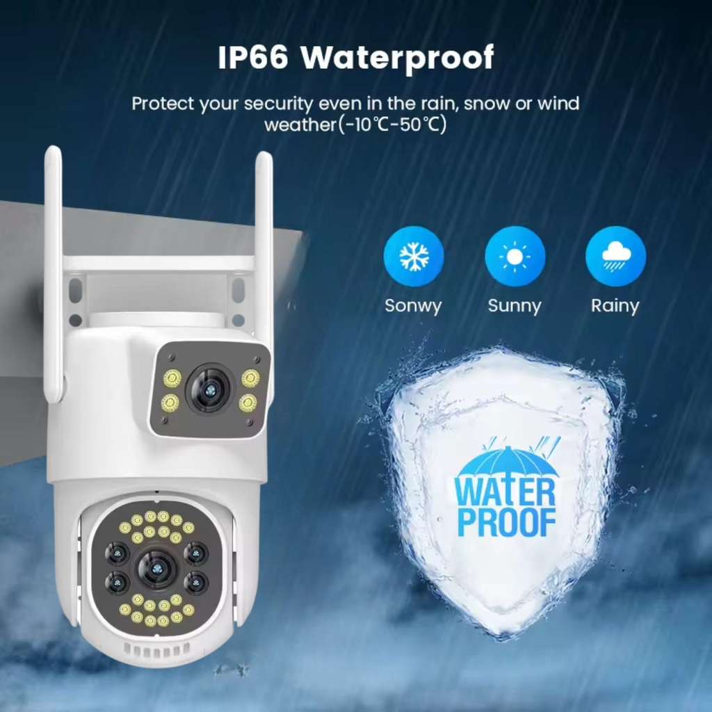 4G 5+5 MP 1080p FHD 2in1 Dual Lens/Screen Wireless Outdoor Camera
