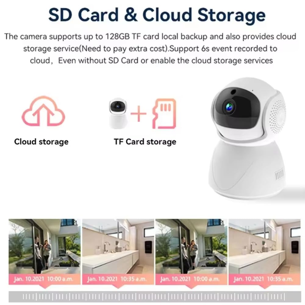 Renewed Grousale 360° Coverage 3 MP Smart CCTV Security WiFi Camera for Home, Two Way Talk, Night Vision, Motion Detection, Cloud & SD Card Recording, AI Human Detection