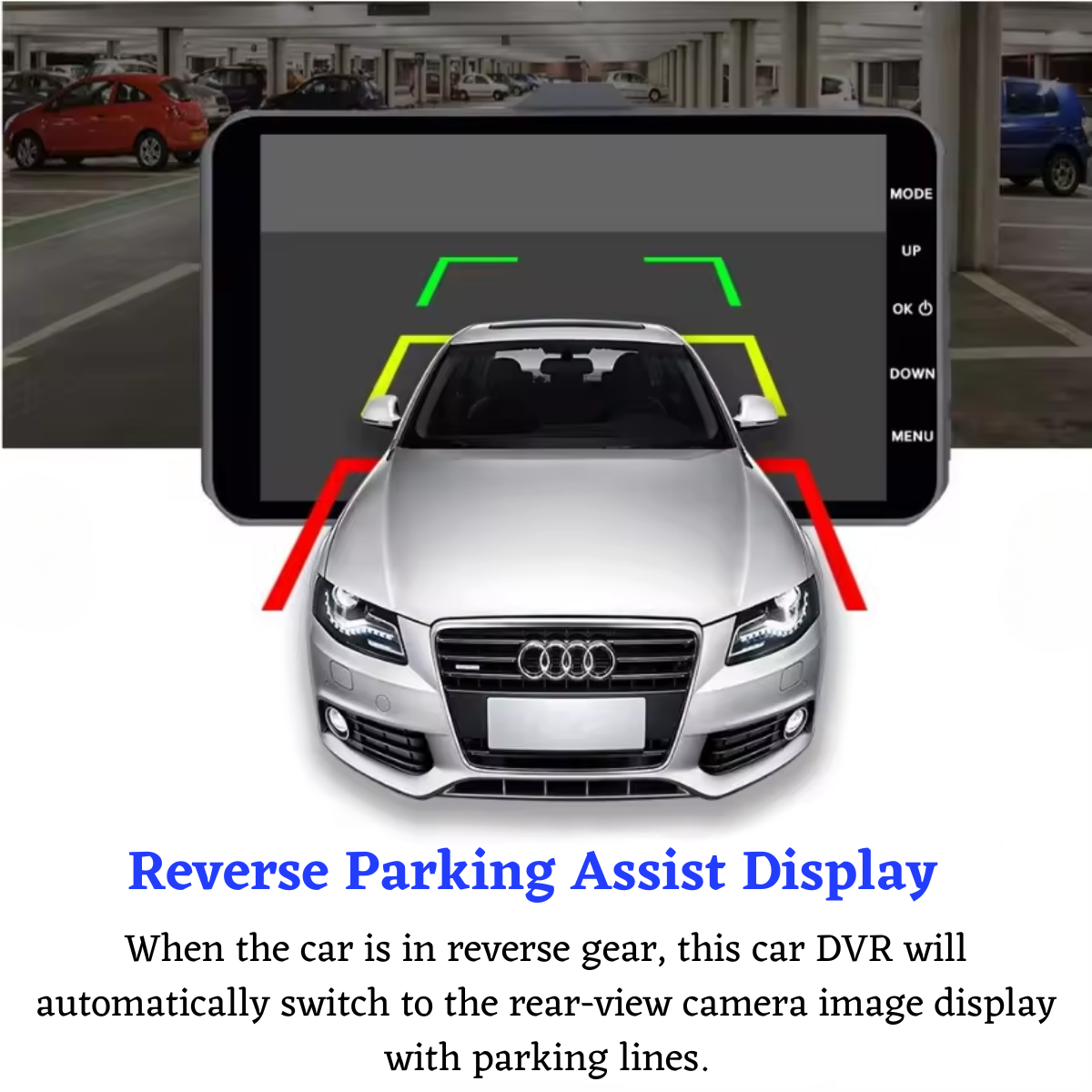 Grousale Supercar 1440p Car Dash Cam - 4″ HD Display, Wifi, Night Vision, 170° Wide-Angle View