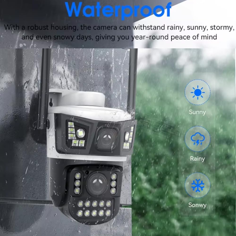 Grousale Panther 4G Dual Lens CCTV Camera (5MP + 5MP) | PTZ Control, Triple Screen View, SIM Support, Color Night Vision, PIR Human Detection, 2-Way Audio, Multi-User Access