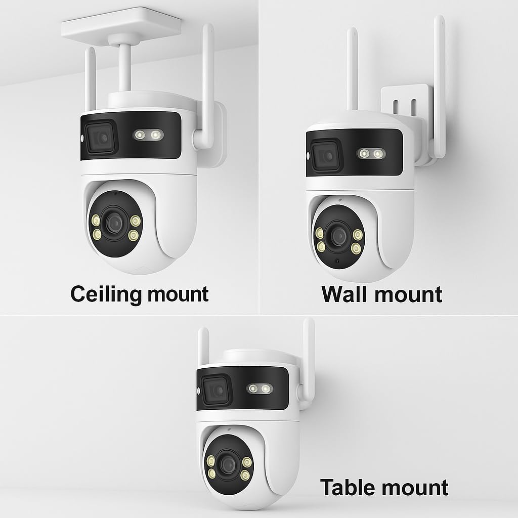 Grousale Supercam Syno WiFi CCTV Camera 4 MP+ 4 MP Full HD Home Security Smart Camera, 360 Degree Coverage, Night Vision, Two-Way Audio, Mobile App, Cloud & SD Card Recording