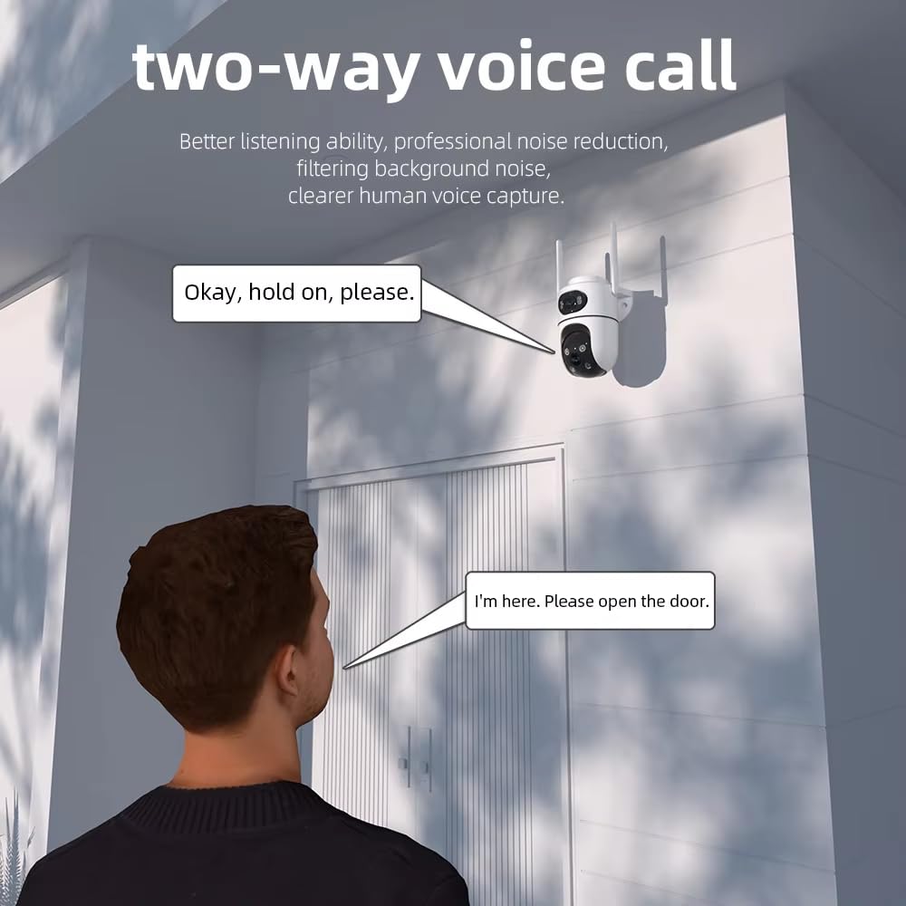 Grousale Supercam X2 Dual-Lens 4MP+4MP Wi-Fi Indoor CCTV Camera | 360° Pan & Tilt | HD View | Color Night Vision | Two-Way Audio | AI Motion & Human Detection | Built-in Audible Alarm