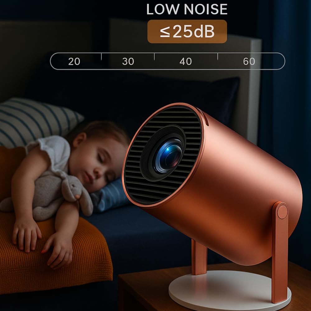 Grousale Rose 2X Android Smart Projector | 13.0 OS | 950S Chip | Native 800P, Supports 1080P & 4K | 4D & Auto Keystone | Netflix, Prime, Wi-Fi, Bluetooth | Screen Mirroring