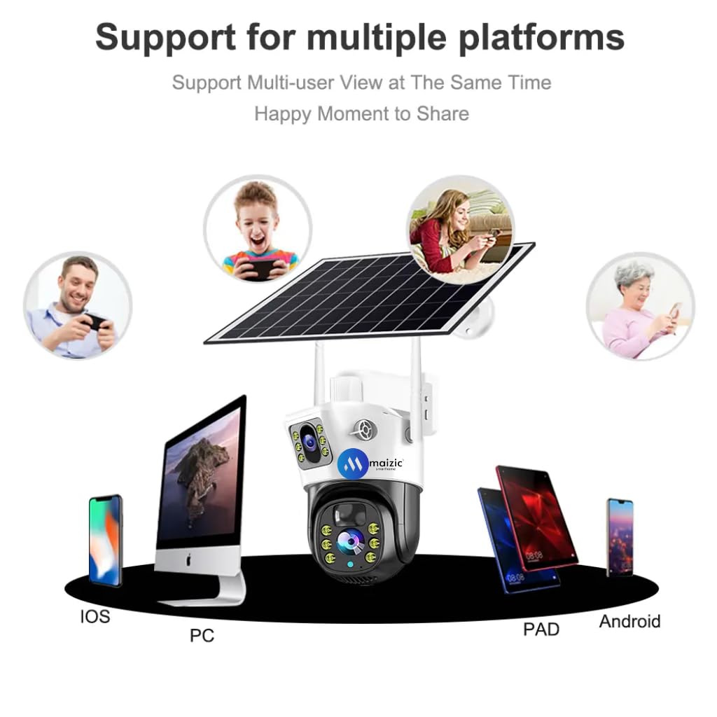 Grousale Supercam 4K 2in1 5+5 MP Solar Dual Lens Wi-Fi Camera